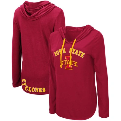 COLOSSEUM COLOSSEUM CARDINAL IOWA STATE CYCLONES MY LOVER LIGHTWEIGHT HOODED LONG SLEEVE T-SHIRT