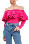 Endless Rose Off The Shoulder Knit Top In Fuchsia