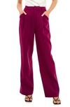 Endless Rose Classic Pleated Suit Trousers In Berry Violet