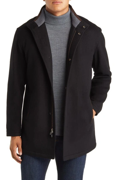 Peter Millar Crown Flex Fleece City Coat In Black