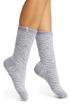 Ugg Josephine Leopard Fleece Lined Socks In Cloudy Grey Zebra