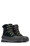 Sorel Buxton Waterproof Snow Boot In Black/ Quarry