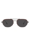 Burberry 57mm Aviator Sunglasses In Black