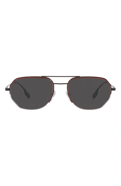 Burberry 57mm Aviator Sunglasses In Black