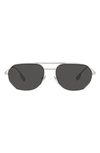 Burberry 57mm Aviator Sunglasses In Silver