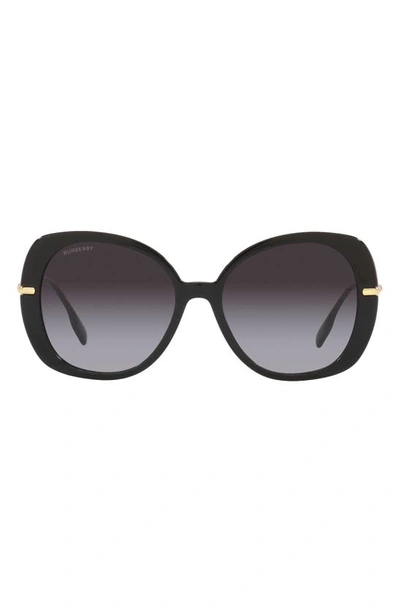 Burberry 55mm Cat Eye Sunglasses In Black