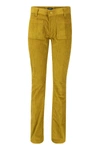 Dondup Newmolly - Velvet Bootcut Trousers In Mustard