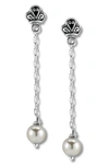 Samuel B. Silver Pearl Drop Earrings In White