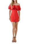 Endless Rose Ruffle Off The Shoulder Minidress In Tomato