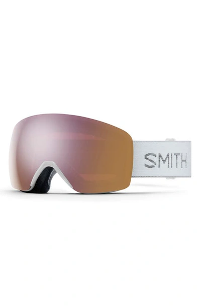 Smith Skyline 157mm Chromapop™ Snow Goggles In White/ Chromapop Rose Gold