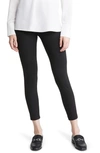 Hue Reversible Ponte Knit Crop Leggings In Black/ Gray