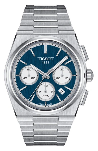 Tissot Prx Chronograph Bracelet Watch, 42mm In Blue