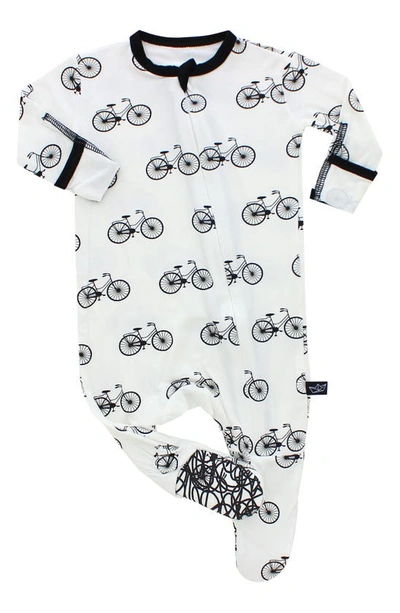 Peregrinewear Babies' Fitted One-piece Pajamas In White/ Black