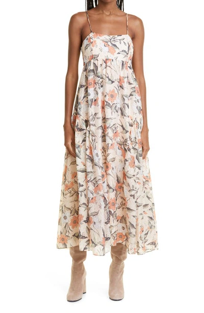 Ulla Johnson Astrid Floral Empire Waist Midi Dress In Multi