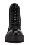 Nine West Obri 2 Womens Faux Leather Ankle Combat & Lace-up Boots In Black Multi