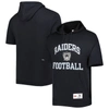 MITCHELL & NESS MITCHELL & NESS BLACK LAS VEGAS RAIDERS WASHED SHORT SLEEVE PULLOVER HOODIE
