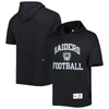 Mitchell & Ness Men's  Black Las Vegas Raiders Washed Short Sleeve Pullover Hoodie In Black