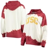 Gameday Couture Women's  White, Cardinal Iowa State Cyclones For The Fun Double Dip-dyed Pullover Hoo In White