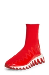 Christian Louboutin Sharky Sock Sneaker In Loubi