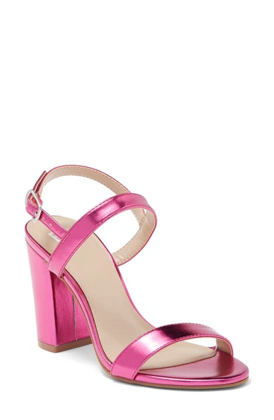 Bp. Lula Block Heel Slingback Sandal In Pink Magenta Metallic