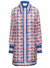 Casablanca Aviation Houndstooth Print Tunic In White