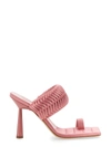 Gia Borghini Square Toe Braided Strap Sandal In Pink