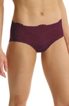 Commando Butter Lace Hipster Briefs In Pinot