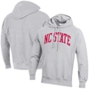CHAMPION CHAMPION HEATHERED GRAY NC STATE WOLFPACK TEAM ARCH REVERSE WEAVE PULLOVER HOODIE