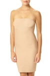 Commando Two-faced Tech Control Strapless Slip Dress In Nude In Beige
