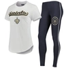 CONCEPTS SPORT CONCEPTS SPORT WHITE/CHARCOAL NEW ORLEANS SAINTS SONATA T-SHIRT & LEGGINGS SLEEP SET