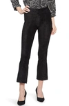 Nydj Pull-on Ankle Slim Bootcut Faux Suede Pants In Black