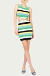 Ronny Kobo Nickle Dress In Island Green Multi Stripe