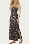 BLACK IRIS Livie Floral-Print Cotton Maxi Dress In Black