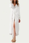 LUCCA Renee Twist Front Jersey Maxi Dress In White