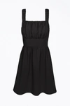 ADELYN RAE Kina Scrunchie Strap Crepe Mini Dress in Black