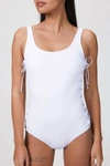 AMIR SLAMA Eyelet One Piece In White