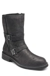 KARL LAGERFELD FAUX SHEARLING LINED DOUBLE BUCKLE BOOT