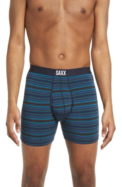 Saxx Ultra Super Soft 2-pack Relaxed Fit Boxer Briefs In Mirage Stripe/ Navy