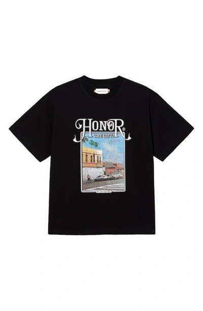 Honor The Gift Our Block Graphic Tee In Black