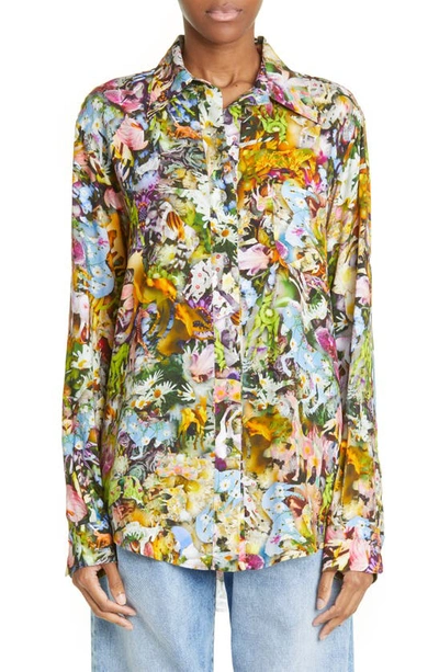COLLINA STRADA CONVENTION ANIMAL PRINT BUTTON-UP SHIRT 