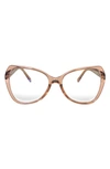 Fifth & Ninth Margot 54mm Butterfly Blue Light Blocking Glasses In Brown