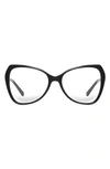 Fifth & Ninth Margot 54mm Butterfly Blue Light Blocking Glasses In Black/ Clear