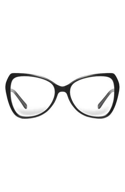 Fifth & Ninth Margot 54mm Butterfly Blue Light Blocking Glasses In Black/ Clear