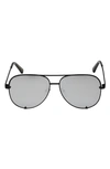 Fifth & Ninth Walker 61mm Polarized Aviator Sunglasses In Black/ Silver