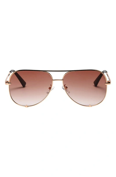 Fifth & Ninth Walker 61mm Polarized Aviator Sunglasses In Gold/ Blush