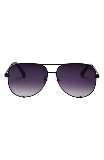 Fifth & Ninth Walker 61mm Polarized Aviator Sunglasses In Black/ Purple