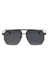 Fifth & Ninth Goldie 60mm Polarized Aviator Sunglasses In Black/ Black