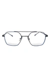 Fifth & Ninth Loki 51mm Geometric Blue Light Blocking Glasses In Black/ Clear