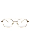 Fifth & Ninth Loki 51mm Geometric Blue Light Blocking Glasses In Gold/ Clear