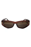 Fifth & Ninth Wren 52mm Polarized Geometric Sunglasses In Brown/ Brown